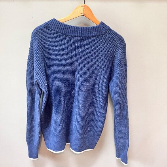 Faherty Knit Sweater Blue Men's M Wool & Acrylic Blend Unisex - Picture 3 of 4